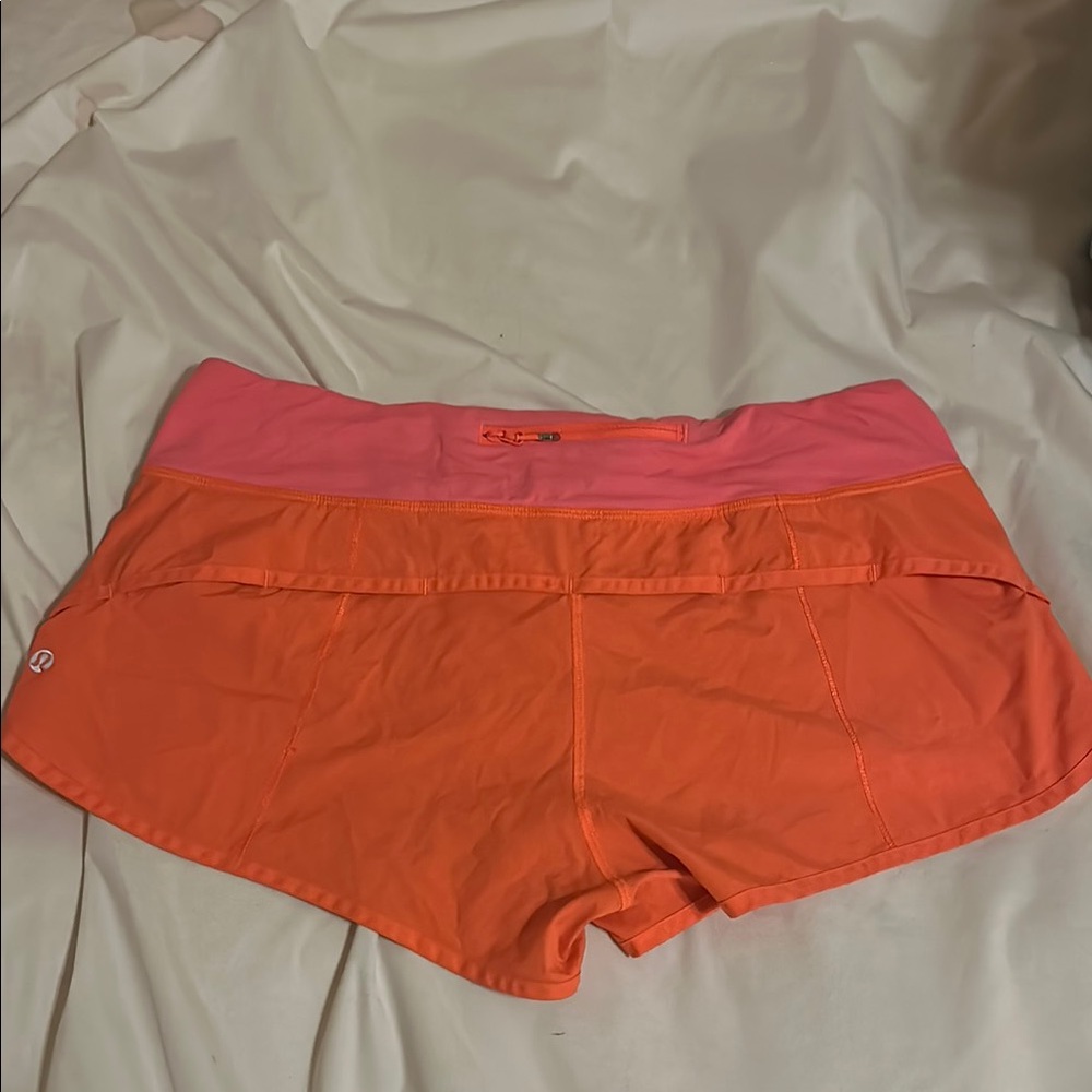 Lululemon Athletica Orange and Pink Athletic Shorts Lightweight Moisture-Wicking